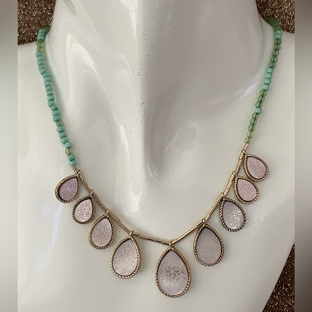 Monet Petite Seed Bead Teardrops Reversible Necklace